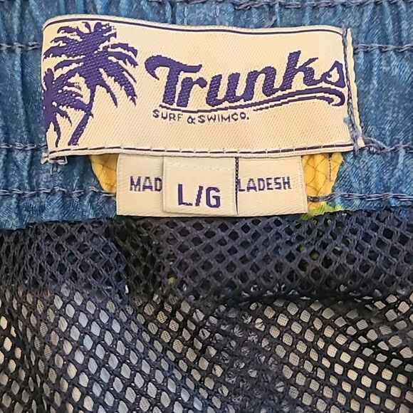 Trunks Surf & Swim Co Blue Pineapple Mens Sano Swim Shorts Size L - Picture 9 of 10